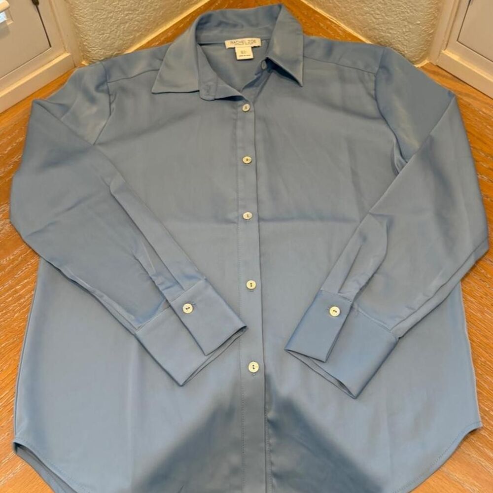 Rachel Zoe Blue Button-Up Long Sleeve Shirt